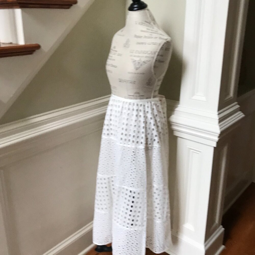 Solid & Striped the Georgia Eyelet Maxi Skirt Womens XL White Ivory Cover Up - Picture 9 of 14